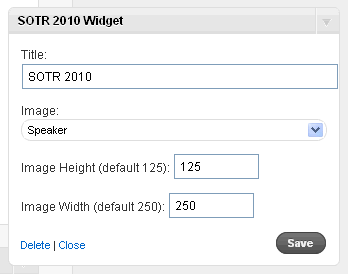 Edit the SOTR 2010 Widget