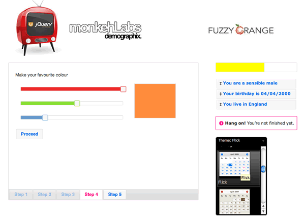 monkehLabs jQuery UI tutorial screenshot