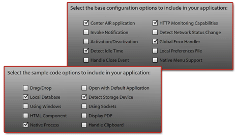 AIR LaunchPad Configuration and Sample Screens