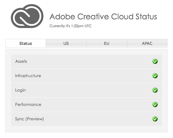 Adobe Creative Cloud Status